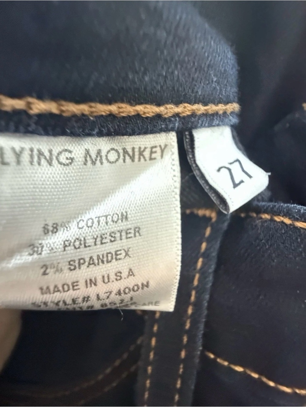 Flying Monkey Dark Wash High Rise Skinny Jeans Women’s Size 27 Stretch Denim - Picture 5 of 7